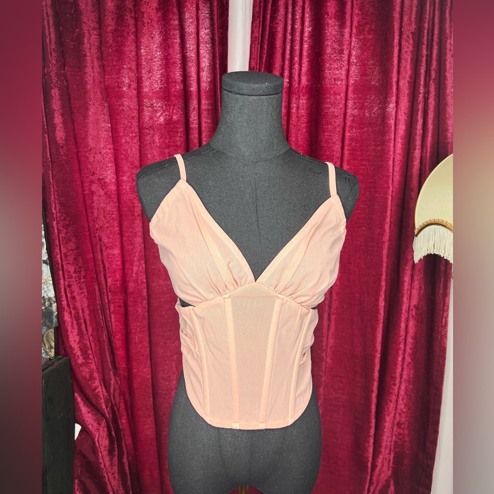 Brand NWT MISBHV blush corset top Sz L (runs small)